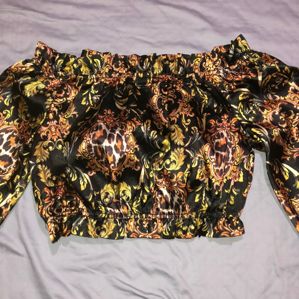 Silk off the shoulder crop top